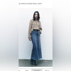 Zara maxi denim skirt